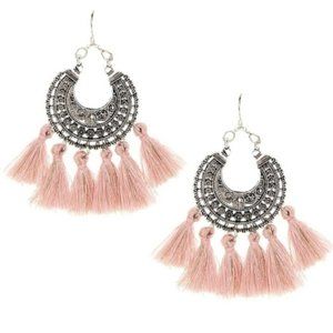 Pink Statement Boho Earrings